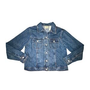 Vintage 90s Y2K Bill Blass Jeanswear Trucker Jacket Blue Denim Med Wash Size M